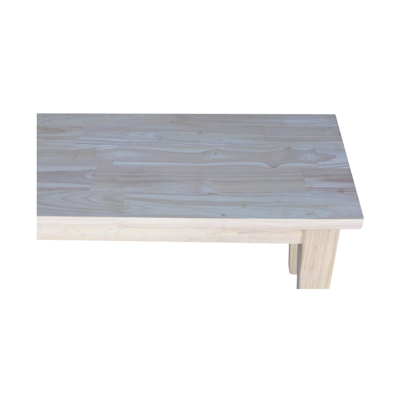 IC International Concepts Shaker Style Solid Wood Bench, 72" W, Unfinished