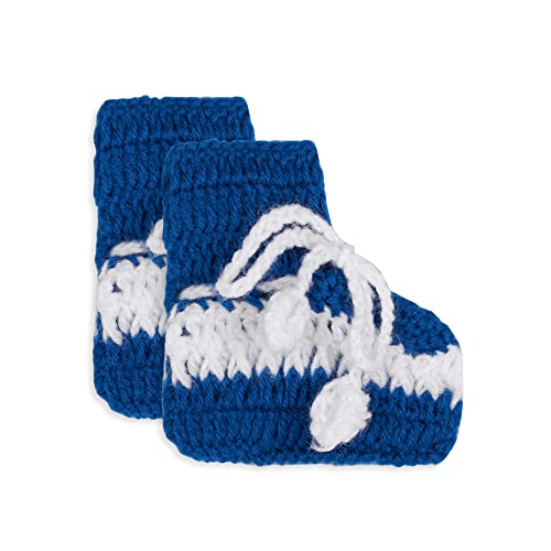 Image of Handmade Knitted Crochet Sweater Pyjama with Cap & Shoes for Boys & Girls for Wedding Birthday Party Photography Baby Showers New Born 0-24 Months (Blue)