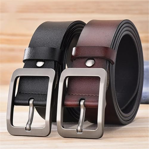 Belt Simple Belt Men's Belt Large Size 100-130cm Vintage Needle Buckle Men's Belt for Business(130cm,Coffee)2