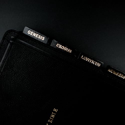 Image of UPAFEXXI-Leather Bible Tabs for Women and Men, Gold Foil Lettering(Black)