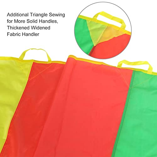 Image of Sonyabecca Kids Play Parachute, Play Parachute 16ft with 12 Handles for Kids Cooperation Group Play