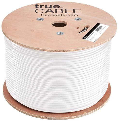 Image of TRUE CABLE Cat5e Direct Burial Bulk Ethernet Cable, Unshielded U /UTP, 1000ft,White, Waterproof, Outdoor OSP Jacket, 24AWG Solid Bare Copper, 350MHz, PoE++ 100W