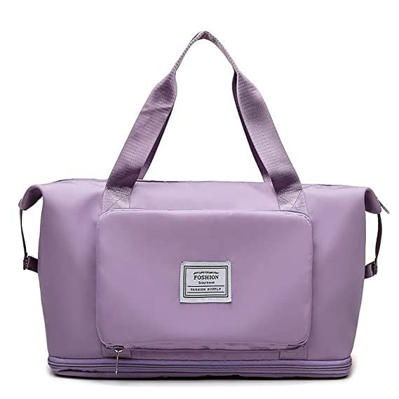 Salepush Foldable Travel Duffel Bag Folding Lightweight Carry Luggage Bag, Dipper Bag, Toiletry Kit Bag Waterproof Travel Bag for Travelling Luggage Bag Shopping Bag for Women & Men (Purple) 6 41138fkqlHL