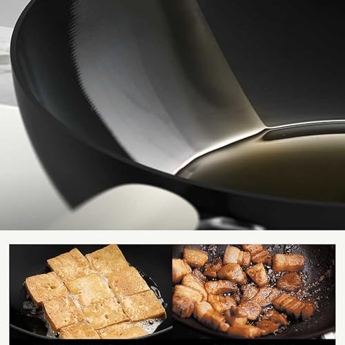 Wok de hierro sin recubrimiento, 28 cm, fondo plano miniatura 7