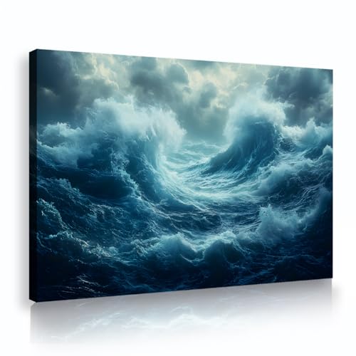 Art mural sur toile mer agitée TOANGWALL tempête océan 30x45cm