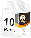 KTRIO ID Badge Holder - Vertical Badge Holder with Waterproof Resealable Zip for Proximity Cards, RFID, Credit Cards-10 Pack