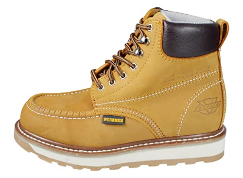 Men's Work Boots Genuine Leather Lace Up Moc Toe 620 Honey-Shedron2