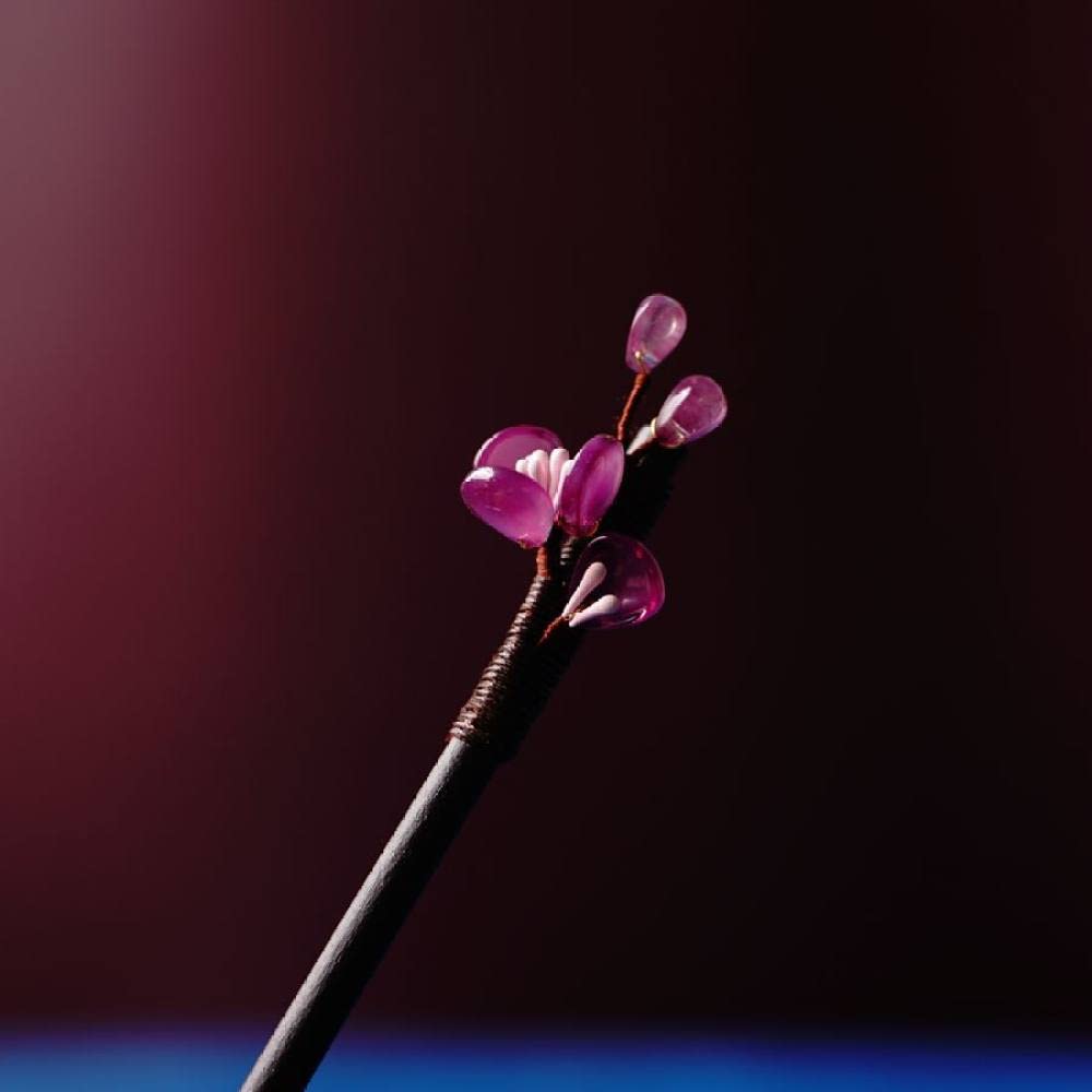 LIBERGA Wooden Hair Stick for Buns,Chinese Style Hair Chopsticks Clips Vintage Flower Hairpin for Women Hair Accessory,Purple