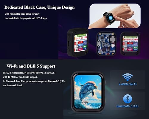 Image of ESP32-S3 1.8inch AMOLED Touch Display Development Board,Onboard Audio Codec | 32-bit LX7 Dual-Core Processor, 368x448 Pixels, Support Offline Speech Recognition and AI Speech Interaction