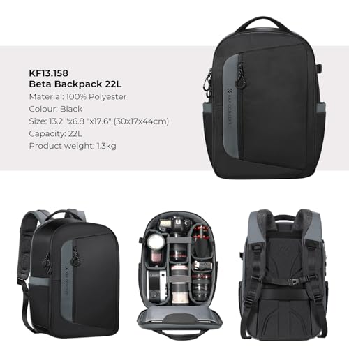CIADAZ KF13.158 Mochila para câmera Bolsa de armazenamento de fotografia com abertura lateral dispon