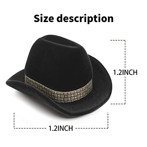 Hffg Creative Cowboy Hat Jewelry Box | Velvet Engagement Ring Earring Organizer | Western Cowboy Hat Jewelry Box (Black) #TOP1
