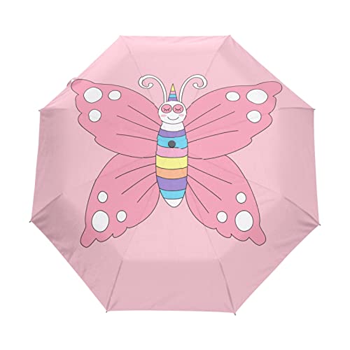 Parapluie pliable licorne rose pour les sorties plage et ville