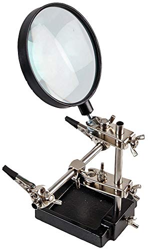 DURATOOL Third Hand Clamp Tool with Magnifier, Adjustable Helping Hands for Soldering Electronics, Hobby, and Craft Work