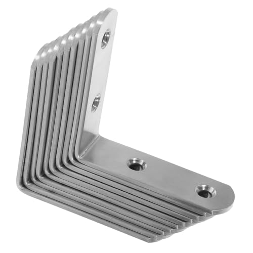 OUNONA 10pcs Stainless Steel Corner Code Coat Hanger Wall Mount Mini Shelf Braces Black Corner Shelf L Bracket Black Shelf Brackets Corner Bracket Angle Brackets Metal Support Frame