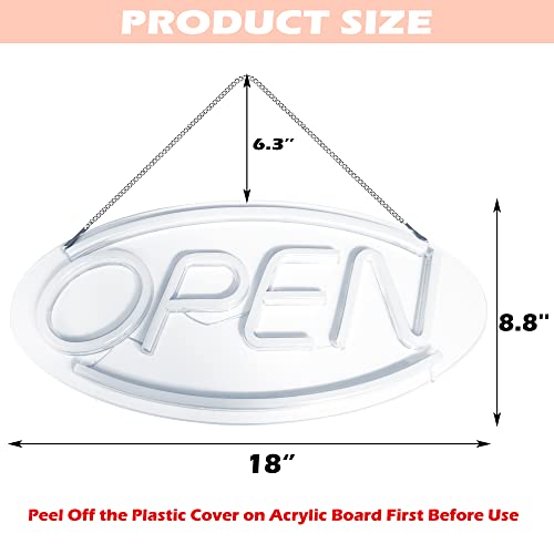 Montex Open Sign For Business 18 Inch X 8.8 Inch With Long Cord And Chain, Led Neon Sign For Store Window Bar Retail Shop Restaurant #TOP1