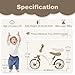 MEGHNA Toddler Balance Bike Kids Toy Age 2-5 Years Old with Safety Footrest Adjustable Height Seat Strider Bike 8 inch Wheel for Over 18 Months Baby Toddler Kids, Easy to Assembly