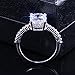 White Gold Plated 4 Carat Brilliant Cut Solitaire Cubic Zirconia CZ Engagement Ring Purpose Statement Anniversary Halo Ring (10)