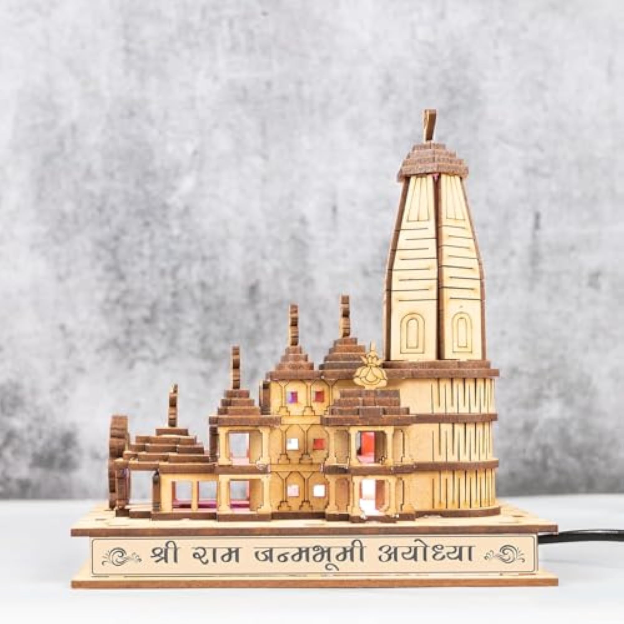 Ram Mandir Ayodhya Model 3D LED Light Replica