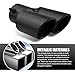 Hugwits Car Exhaust Tips, Stainless Steel Dual Outlet Straight Style Muffler Exhaust, 2.5