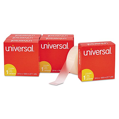 Universal Invisible Tape 3/4 x 1000 Inches, 1-Inch Core Clear, 6/Pack (UNV83410)