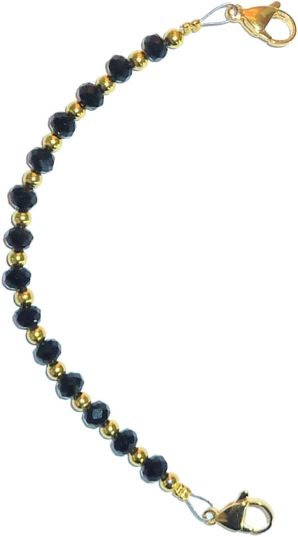 Hidden Hollow Beads 6.5 or 5.5 inch Gold & Black Women's Medical Alert ID Interchangeable Replacement Bracelet, Identification vital info tag - Image 5