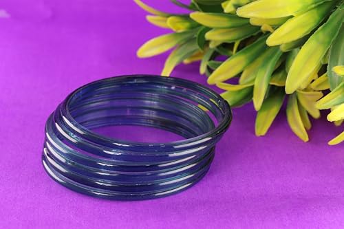 Image of STYOLLO Viral Jelly Transparent Plain Glass Chudi Set For Women & Girls | Traditional Bangle Set | Stylish Bangles For Girls | Ethnic Wedding, Festive & Daily Jewelry | Classic Designer Churi - Set Of 12