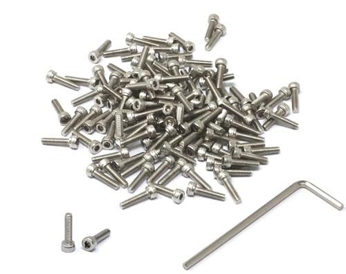 Image of iexcell 100 Pcs M2.5 x 10mm Thread Pitch 0.45 mm Stainless Steel 304 Hex Socket Head Cap Screws Bolts Kit