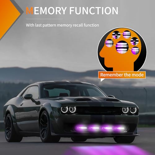 Image of Nilight 6LED Emergency Strobe Lights 4PCS Ultra Slim Surface Mount Hazard Caution Light bar 12-24V Sync Feature Warning Flashing Light kit for Truck Car Vehicle ATV SUV UTV Purple and White