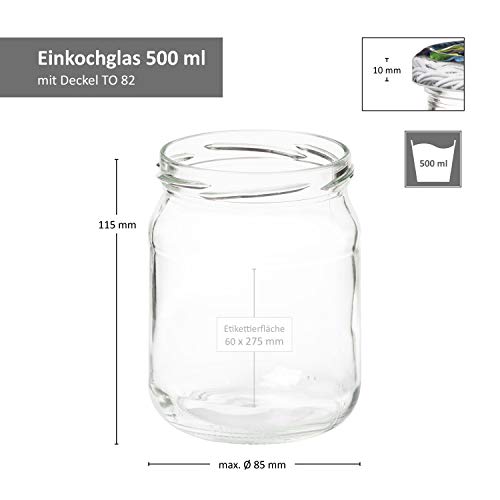 Van Well 6er Set Einkochgläser 500 ml Sturzglas Rote Beeren Deckel incl. Rezeptheft | Einmachgläser für Obst & Marmelade… – Bild 3