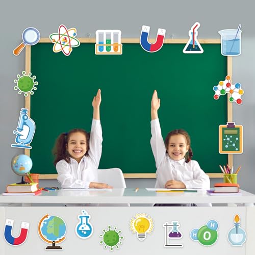 image for Machomby 48Pcs Science Cutouts for Bulletin Board Decorations, Chemist