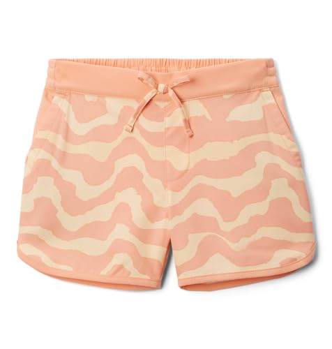 Columbia Youth Girls Sandy Shores Boardshort, Sunkissed Wavy/Apricot Fizz, Medium
