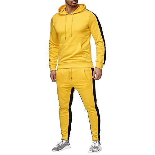 Men's Sweatsuit Pullover Hoodie Tops and Pants Set Casual Sports Tracksuit2
