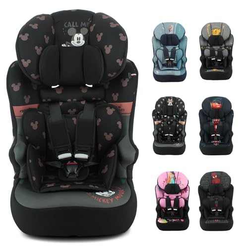 Nania - Siège auto ceinturé RACE I 76-140 cm R129 i-Size – Pour les enfants de 3 à 10 ans - Appuie-tête réglable en hauteur - Base inclinable - Fabrication Française (Mickey)