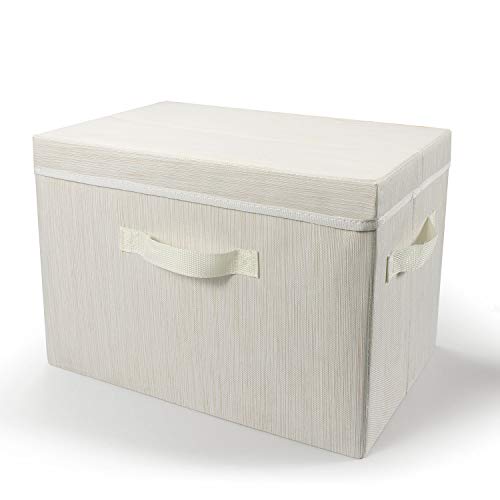AILINA Bacs de rangement pliables avec couvercles, boîte de rangement en tissu avec poignées, étagères robustes organisateur panier de rangement pour vêtements, jouets, livres, 1 paquet Cover