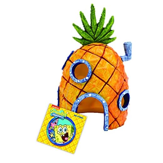Penn-Plax Spongebob Squarepants Officially Licensed Aquarium Ornament – Spongebob’s Pineapple House – Medium