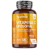 Vitamina C Liposomal 1000mg - 180 Cápsulas con Rosa Mosqueta - La Vitamina C Contribuye al Funcionamiento Normal del Sistema Inmunitario (EFSA) - Suplemento Vitamínico para 3 Meses, Vegano y Sin OGM