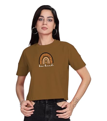 Image of SHODOX Women's 100% Cotton Regular Fit Printed Half Sleeve T Shirt Casual Summer Wear Soft Breathable Top Daily Comfort Style