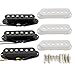 Musiclily Pro ST-60SE Staggered Alnico 5 Single Coil Neck Middle Bridge Pickups Set for Strat Style Electric Guitar, White