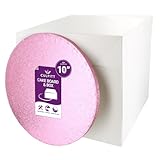 Culpitt Light Pink Board & Tall Box Set | 10" (25cm) | Tall White Cake Box & Coloured Drum, Box And Colourful Cake Board, Storage & Transport Combo For Decorated & Tiered Cakes