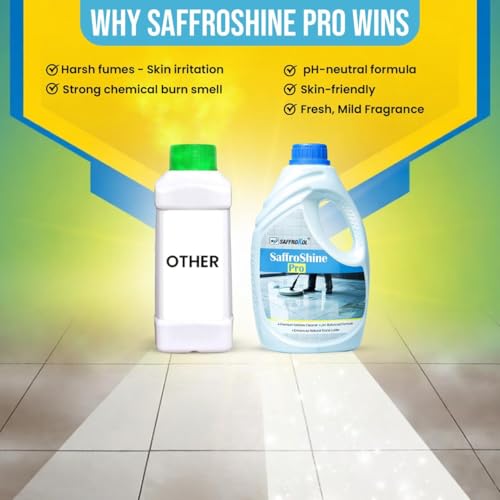 Image of Saffroshine Pro Marble Cleaner Shampoo 1 Litre- pH Neutral Floor Cleaning Liquid, Strong Stain Remover for Home Granite Stone Quartz, Kota, Italian Shiner (Pack of 2)