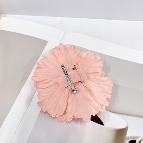Image of Peony Fabric Flower Brooches Oversize Lapel Pins Extra Big Brooch Delicate Dancing Party Prom Wedding Charm Banquet Dress Suit Guest Corsage Accessories Gifts Dancer Large Hairpin Clip 110mm