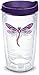 Tervis 1137011 Shimmer Layered Purple Dragonfly Tumbler with Emblem and Royal Purple Lid 16oz, Clear