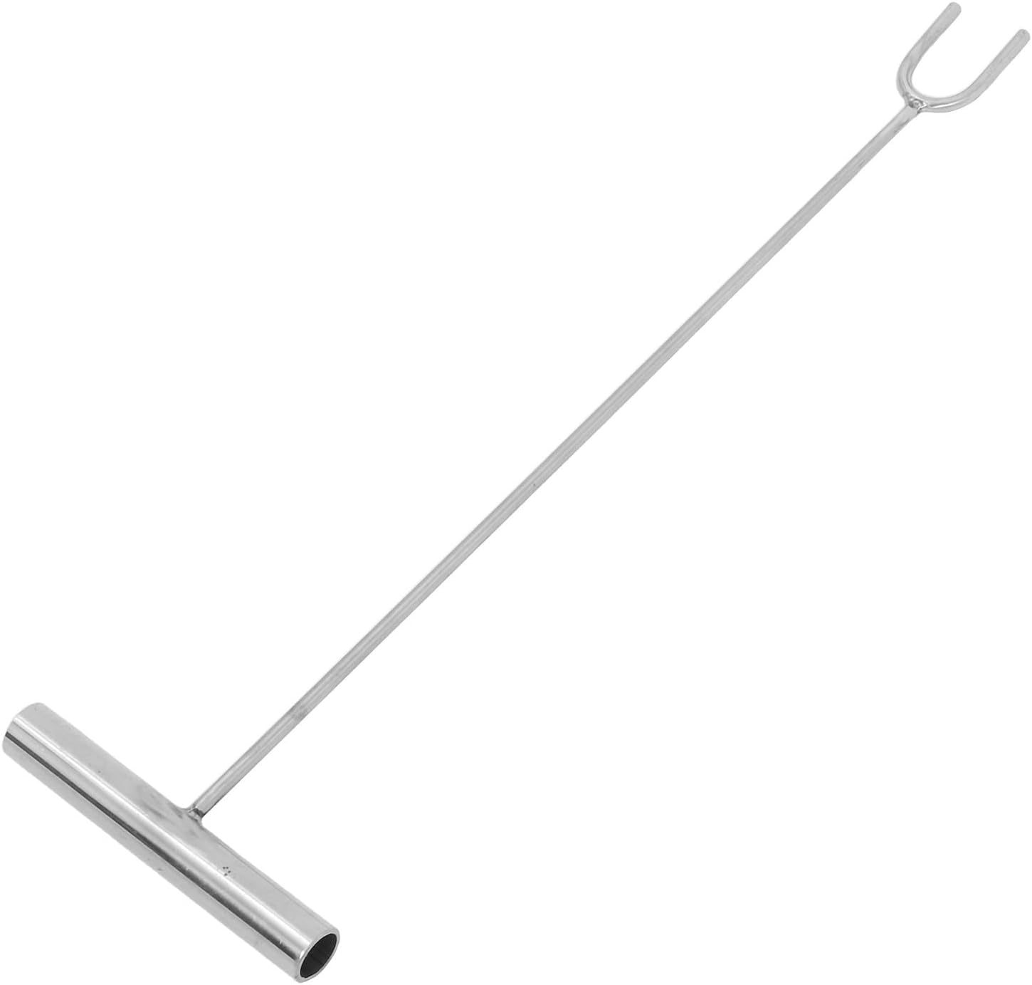 Valve Wrench with 48cm Extension Rod, 6mm Thick Water Shut off Tool with 2.5cm Opening and Hook for Gas, Heating, and Water Meter Valve Operation