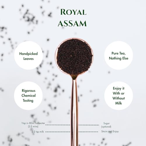 Image of 1950 Origins Royal Assam Premium Black Tea,150g | Pure Assam CTC Loose Leaf Tea | 100% Natural Rich, Strong Kadak Chai | Tin Caddy Pack
