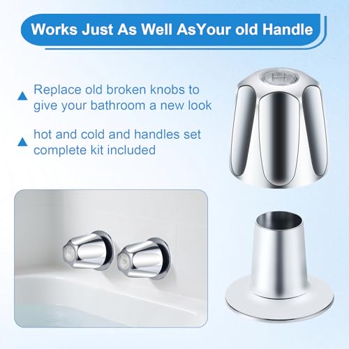 Coolfell Bathtub Shower Trim kit, 2 Piece Polished Chrome Shower Knob Replacement Kit, Compatible with Price Pfister Valve, Shower 2 Faucet Handle Repair Kit with Shower Stems, Seats Parts, Flanges by Coolfell - Used condition - Image 2