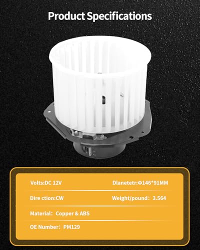 Image of BESUTO 700103 HVAC Heater Blower Motor Compatible with for Chevy LD /Med /HD Trucks /Suburban C1500 K2500 /GMC K1500 C1500 Front /Buick /Chevrolet /Pontiac Safari 6000 /Volvo,Replaces#PM129