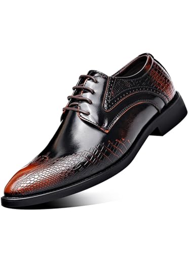 Men's Vintage Dress Shoes Casual Oxford Formal Leather Shoes for Weddings Business Office Prom