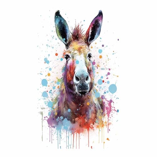 Peinture murale d’âne aquarelle décoration murale animaux impression toile moderne 70x100