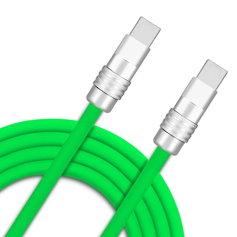 Chubby 2.0 Durable Fast Charging Cable, USB Type-C to USB A, 4.9 FT, Green, Compatible with Smartphone, Tablet