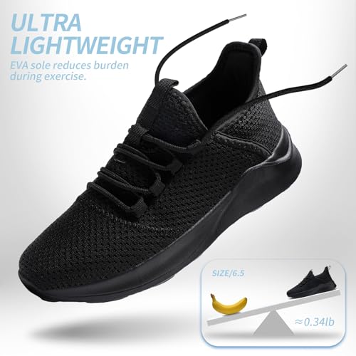 Mens Tennis Gym Shoes Lightweight Breathable Running Workout Shoes Non-Slip Fashion for Walking Work Travel Black 104